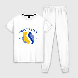 Пижама хлопковая женская Golden State Game, цвет: белый