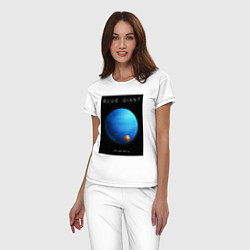 Пижама хлопковая женская Blue Giant Голубой Гигант Space collections, цвет: белый — фото 2