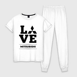 Пижама хлопковая женская Mitsubishi Love Classic, цвет: белый