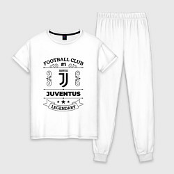 Пижама хлопковая женская Juventus: Football Club Number 1 Legendary, цвет: белый