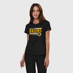 Пижама хлопковая женская NHL Boston Bruins Team, цвет: черный — фото 2