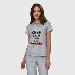 Пижама хлопковая женская Keep calm Gatchina Гатчина, цвет: меланж — фото 2