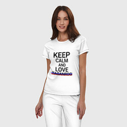 Пижама хлопковая женская Keep calm Taganrog Таганрог, цвет: белый — фото 2