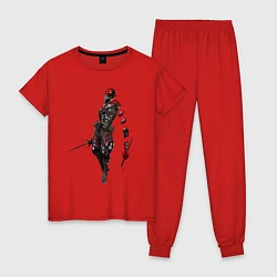 Пижама хлопковая женская Monsoon 976-AZQEE, цвет: красный