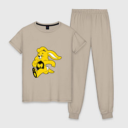 Пижама хлопковая женская Wu-Tang Bunny, цвет: миндальный
