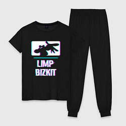 Пижама хлопковая женская Limp Bizkit Glitch Rock, цвет: черный