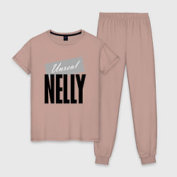 Пижама хлопковая женская Нереальная Нелли, цвет: пыльно-розовый