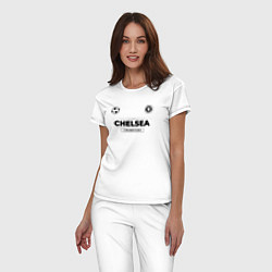 Пижама хлопковая женская Chelsea Униформа Чемпионов, цвет: белый — фото 2