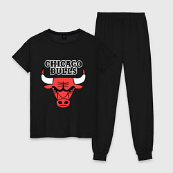 Пижама хлопковая женская Chicago Bulls, цвет: черный