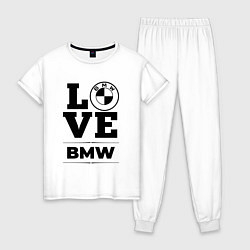 Пижама хлопковая женская BMW love classic, цвет: белый