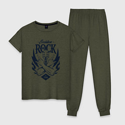 Пижама хлопковая женская Rock evolution, цвет: меланж-хаки