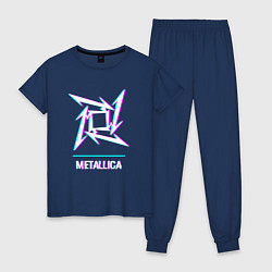 Женская пижама Metallica glitch rock