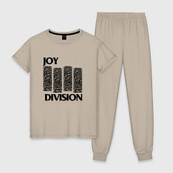 Пижама хлопковая женская Joy Division - rock, цвет: миндальный
