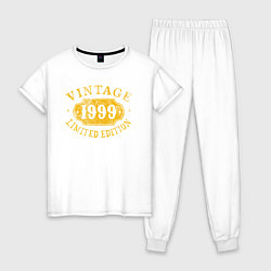 Пижама хлопковая женская Винтаж 1999 ограниченный выпуск, цвет: белый