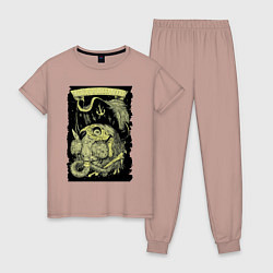 Пижама хлопковая женская Rebels & Buccaneers, цвет: пыльно-розовый