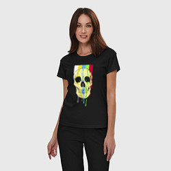 Пижама хлопковая женская Color skull - vanguard, цвет: черный — фото 2