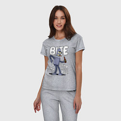 Пижама хлопковая женская Bender shiny ass, цвет: меланж — фото 2