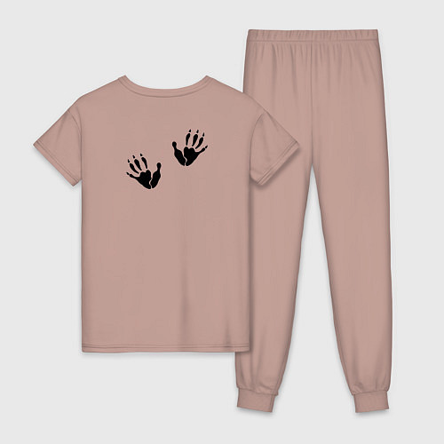 Женская пижама Удивлённый опоссум / Пыльно-розовый – фото 2