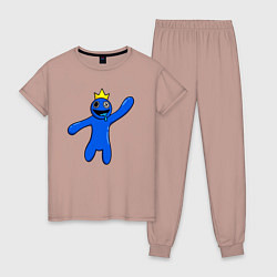 Пижама хлопковая женская Роблокс: Синий, цвет: пыльно-розовый