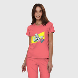 Пижама хлопковая женская Ребекка, цвет: коралловый — фото 2
