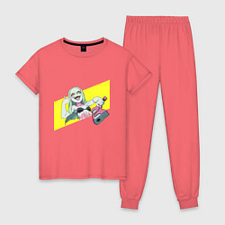 Пижама хлопковая женская Ребекка, цвет: коралловый