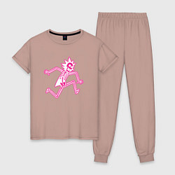 Пижама хлопковая женская Rick Electric, цвет: пыльно-розовый