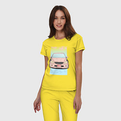Пижама хлопковая женская Toyota Altezza stance alternative, цвет: желтый — фото 2