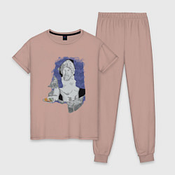 Пижама хлопковая женская Божественная подача, цвет: пыльно-розовый