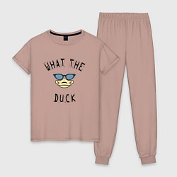 Пижама хлопковая женская What The Duck?, цвет: пыльно-розовый