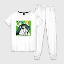 Пижама хлопковая женская Хёта Асикага - Красавчики детективы, цвет: белый