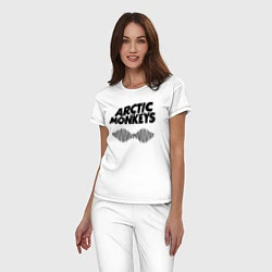 Пижама хлопковая женская Arctic Monkeys, цвет: белый — фото 2