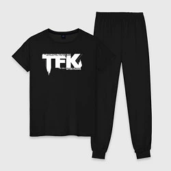 Пижама хлопковая женская Thousand Foot Krutch лого, цвет: черный