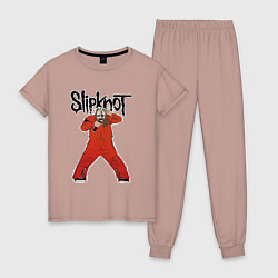 Пижама хлопковая женская Slipknot fan art, цвет: пыльно-розовый