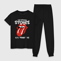 Пижама хлопковая женская The Rolling Stones 78, цвет: черный