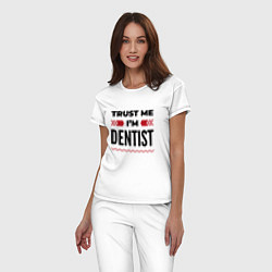 Пижама хлопковая женская Trust me - Im dentist, цвет: белый — фото 2