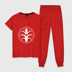 Пижама хлопковая женская Иггдрасиль, цвет: красный