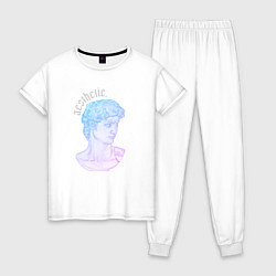 Пижама хлопковая женская Давид Микеланджело aesthetic, цвет: белый