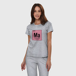 Пижама хлопковая женская Химический элемент супермамий супер мама, цвет: меланж — фото 2