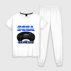 Пижама хлопковая женская Sega genesis joystick, цвет: белый