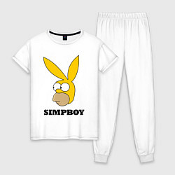 Пижама хлопковая женская Simpboy - rabbit Homer, цвет: белый