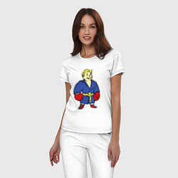 Пижама хлопковая женская Vault boy - boxer, цвет: белый — фото 2