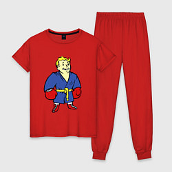 Пижама хлопковая женская Vault boy - boxer, цвет: красный