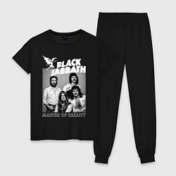 Пижама хлопковая женская Black Sabbath rock, цвет: черный