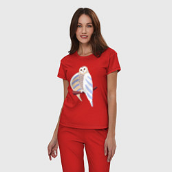 Пижама хлопковая женская Совa, цвет: красный — фото 2