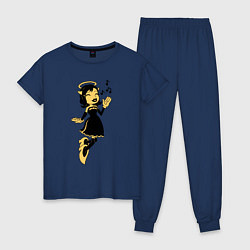 Пижама хлопковая женская Bendy - Ангел Алиса, цвет: тёмно-синий