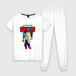 Пижама хлопковая женская Честер - Бравл старс, цвет: белый