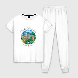 Пижама хлопковая женская Санкт-Петербург, Инженерный замок, цвет: белый