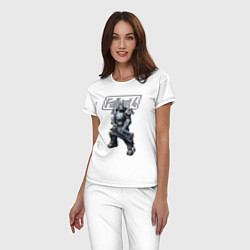 Пижама хлопковая женская Fallout 4 - Ultracite Power Armor, цвет: белый — фото 2