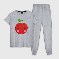 Пижама хлопковая женская Просто яблоко, цвет: меланж