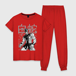 Пижама хлопковая женская Whitesnake - stand of Enrico Pucci - Jojo - part 6, цвет: красный